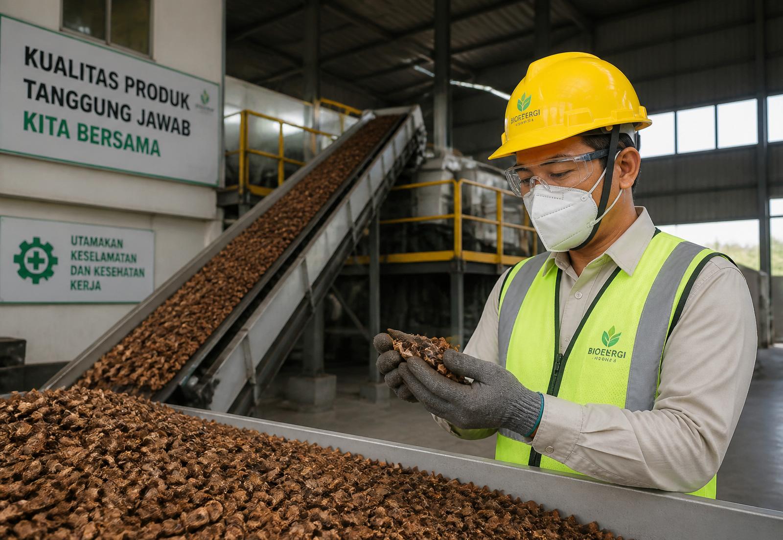 Indonesian biomass factory worker